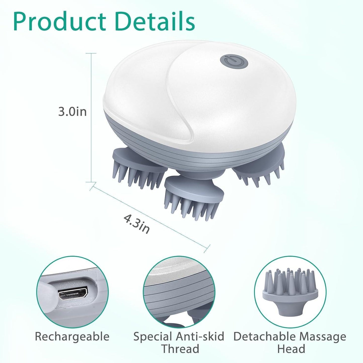 Electric Scalp Massager 4 Head Hair & Scalp Massage Brush