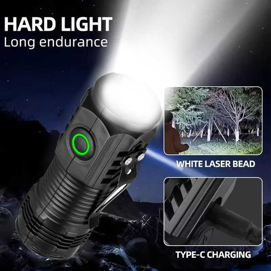 3 Core LED Mini Tactical Flashlight Rechargeable High Power LED Torch Metal Pen Clip Hand Lamp