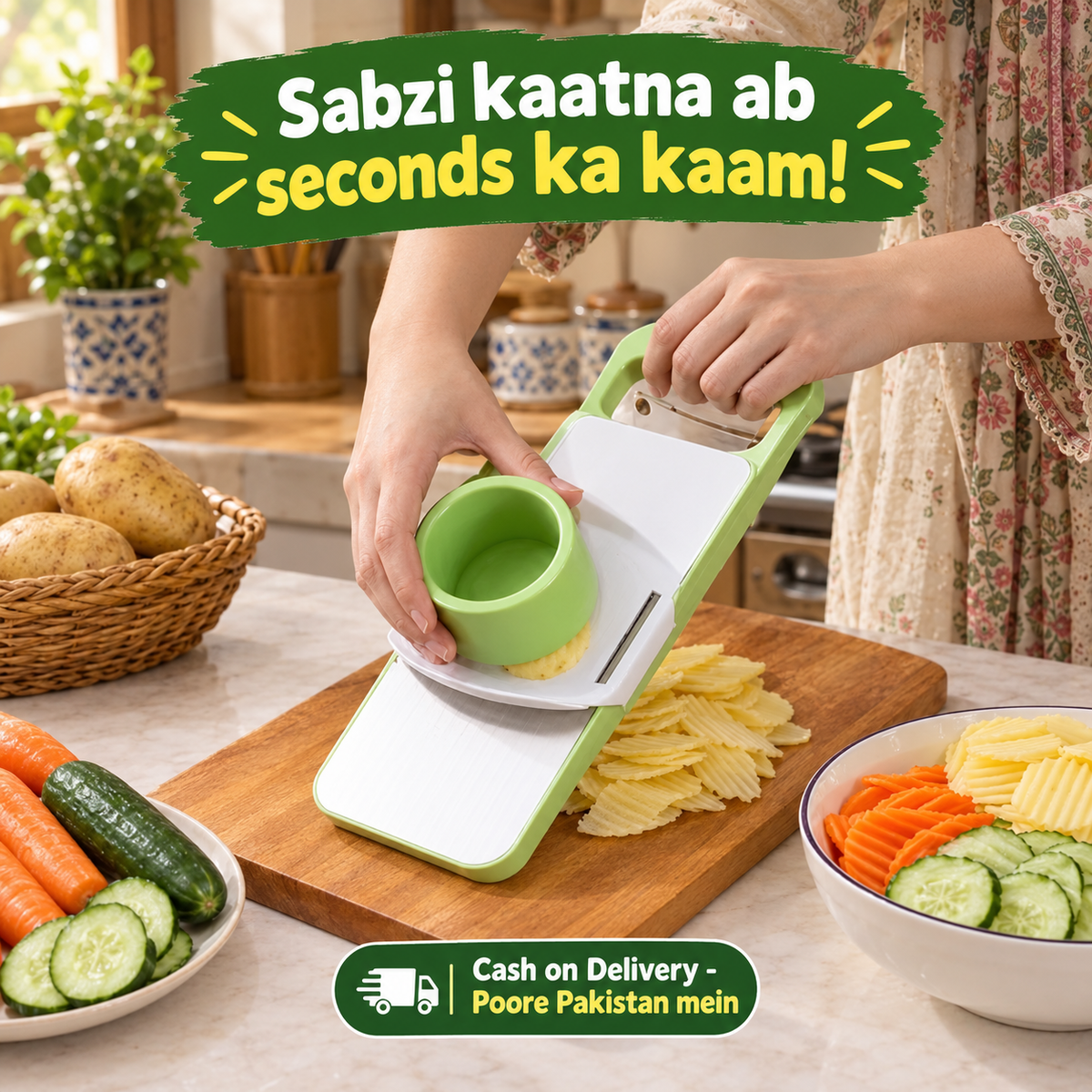 5 in 1 Vegetable Cutter & Grater – Slice, Shred & Peel in Seconds