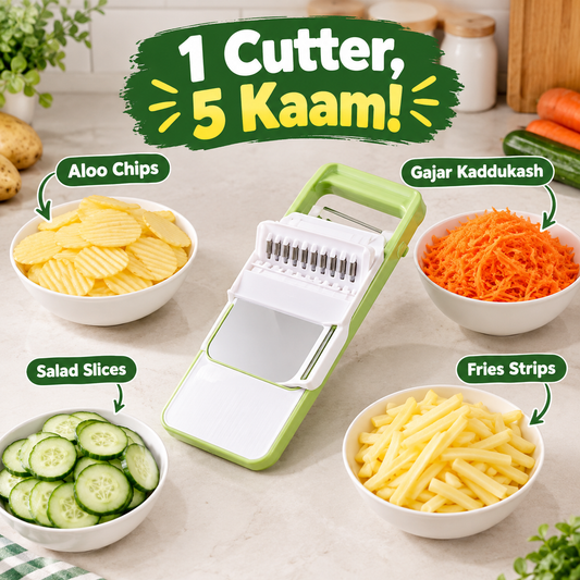 5 in 1 Vegetable Cutter & Grater – Slice, Shred & Peel in Seconds