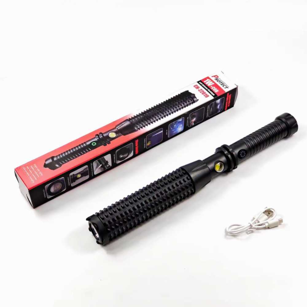 Strong light mace stick ball stick fire safety emergency multi-functional rechargeable bright flashlight Super Bright Telescopic Self-defense Flashlight