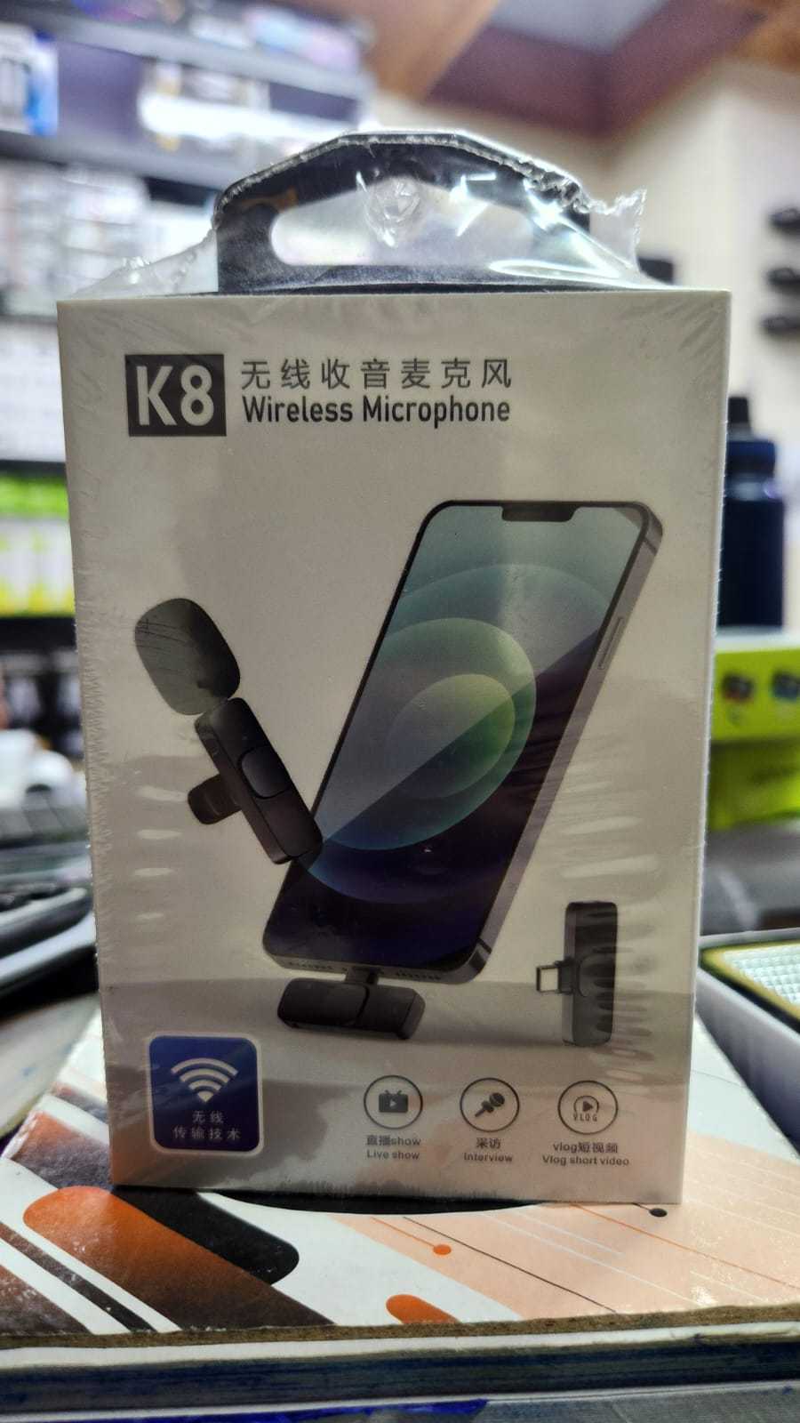 K8 Universal Plug Type-C Wireless Microphone with Mini Cable for Phone/Mobile Devices