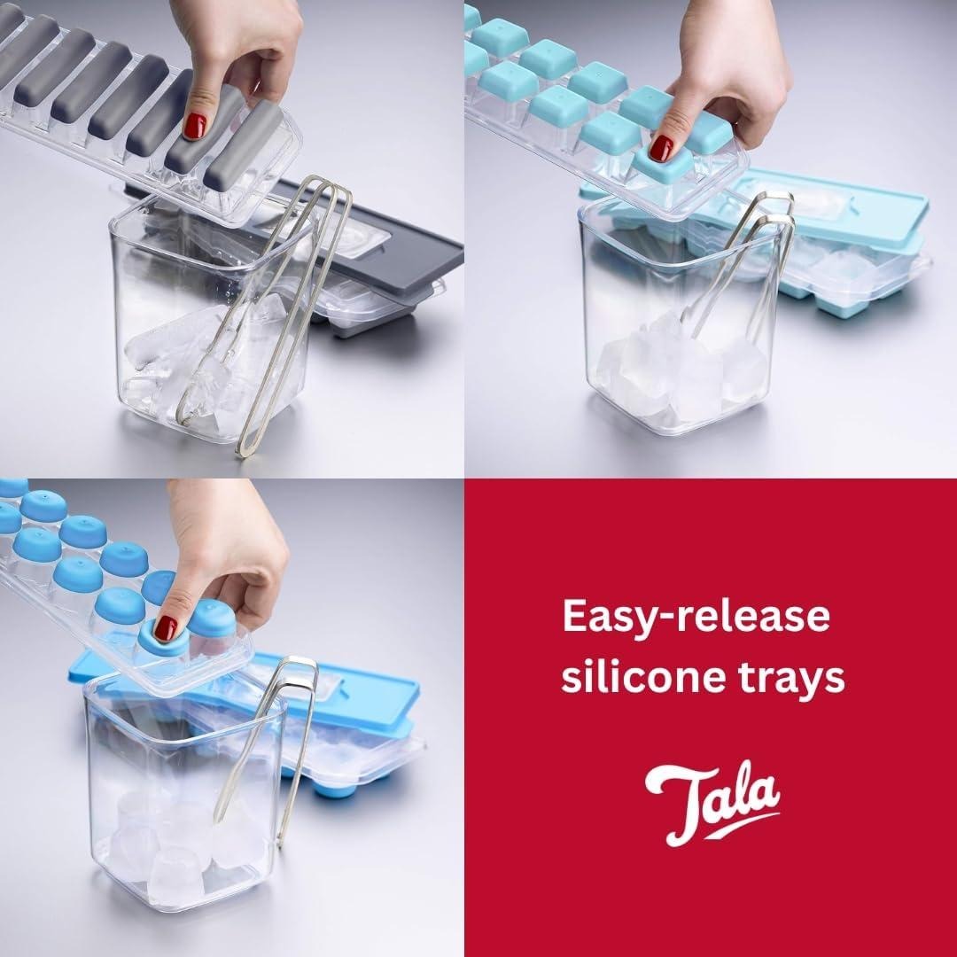 Ice Cube Tray with No Spill Removable Lid Quick and Easy Release Silicone Based Will Release Contents with Ease
