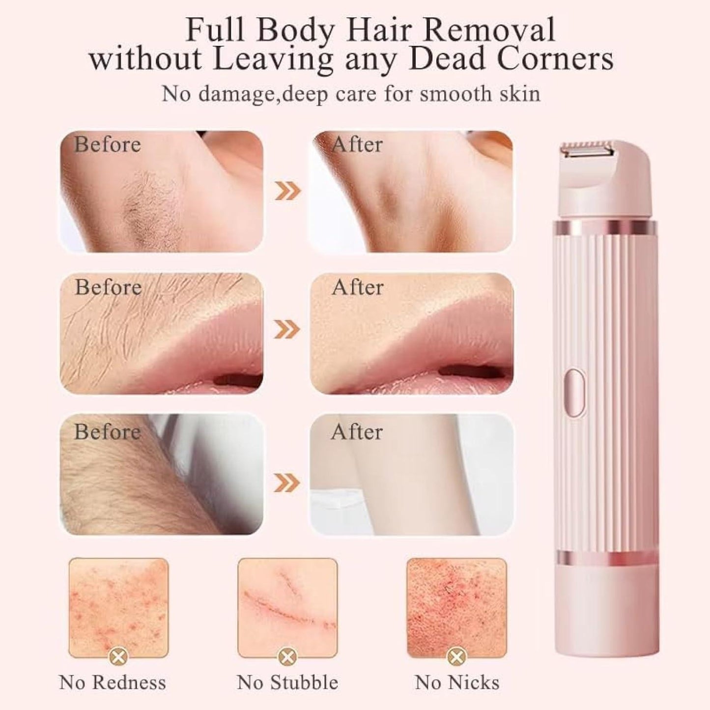 2 in 1 Dual Head Shaver Women Electric Bikini Trimmer Wet&Dry Use Hair Removal