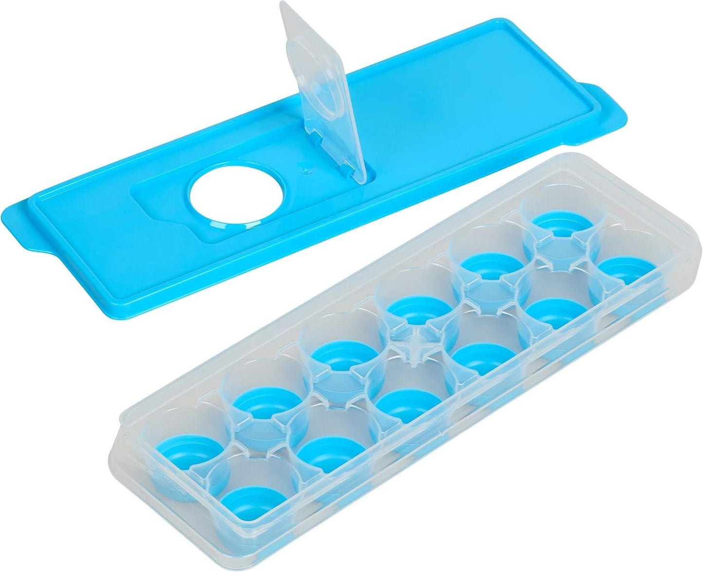 Ice Cube Tray with No Spill Removable Lid Quick and Easy Release Silicone Based Will Release Contents with Ease