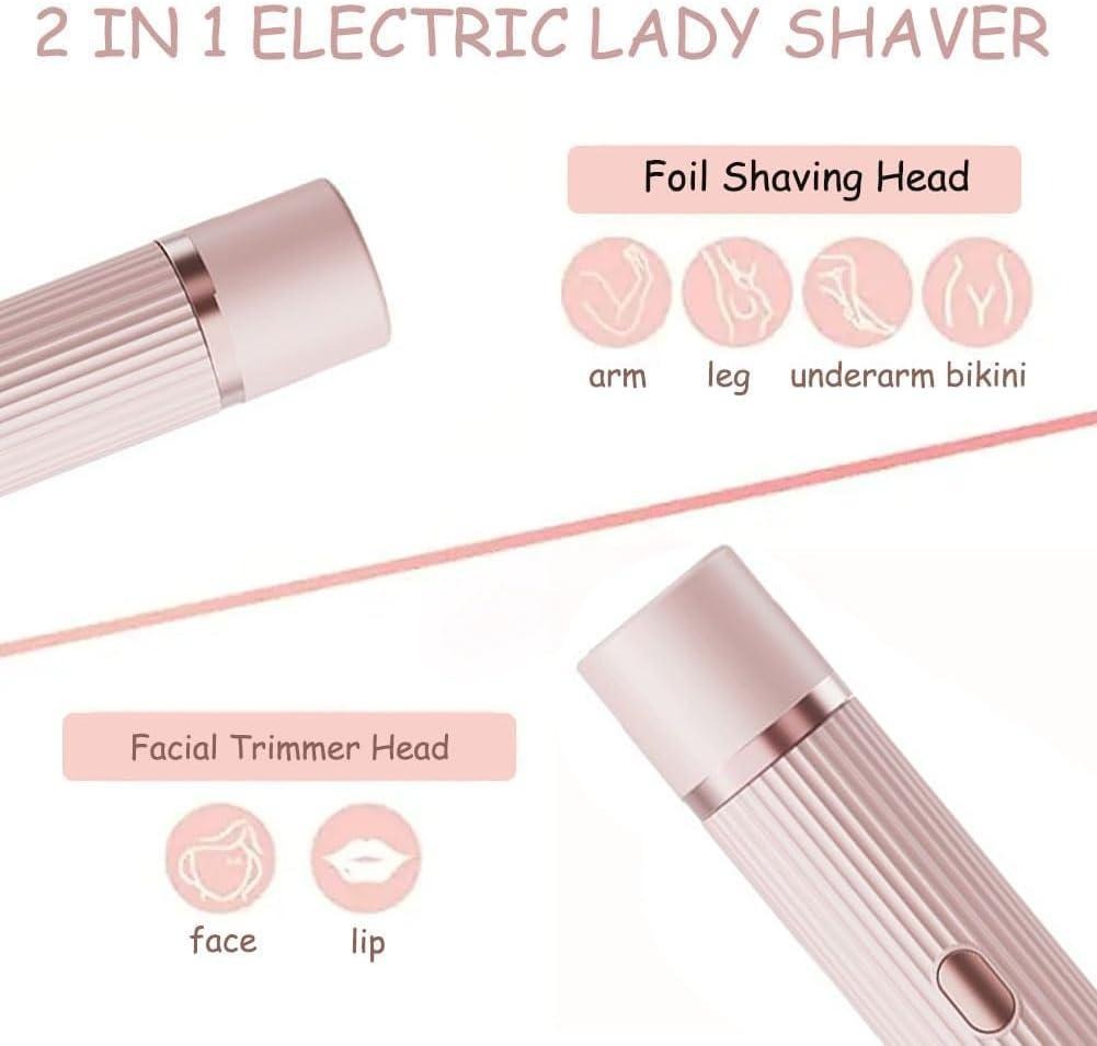 2 in 1 Dual Head Shaver Women Electric Bikini Trimmer Wet&Dry Use Hair Removal