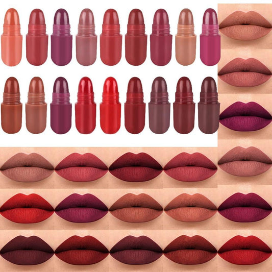 8-Color Capsule Lipstick Set – Silky Smooth Matte Finish Mini Lipstick Pods (Travel Size & Portable)