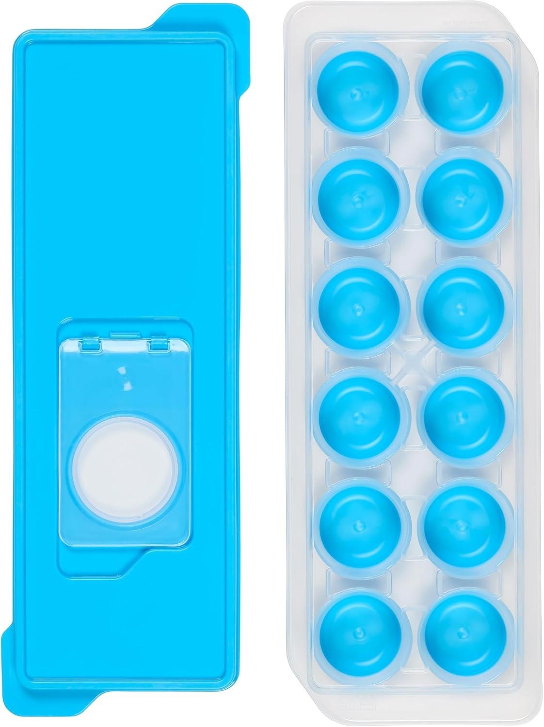 Ice Cube Tray with No Spill Removable Lid Quick and Easy Release Silicone Based Will Release Contents with Ease