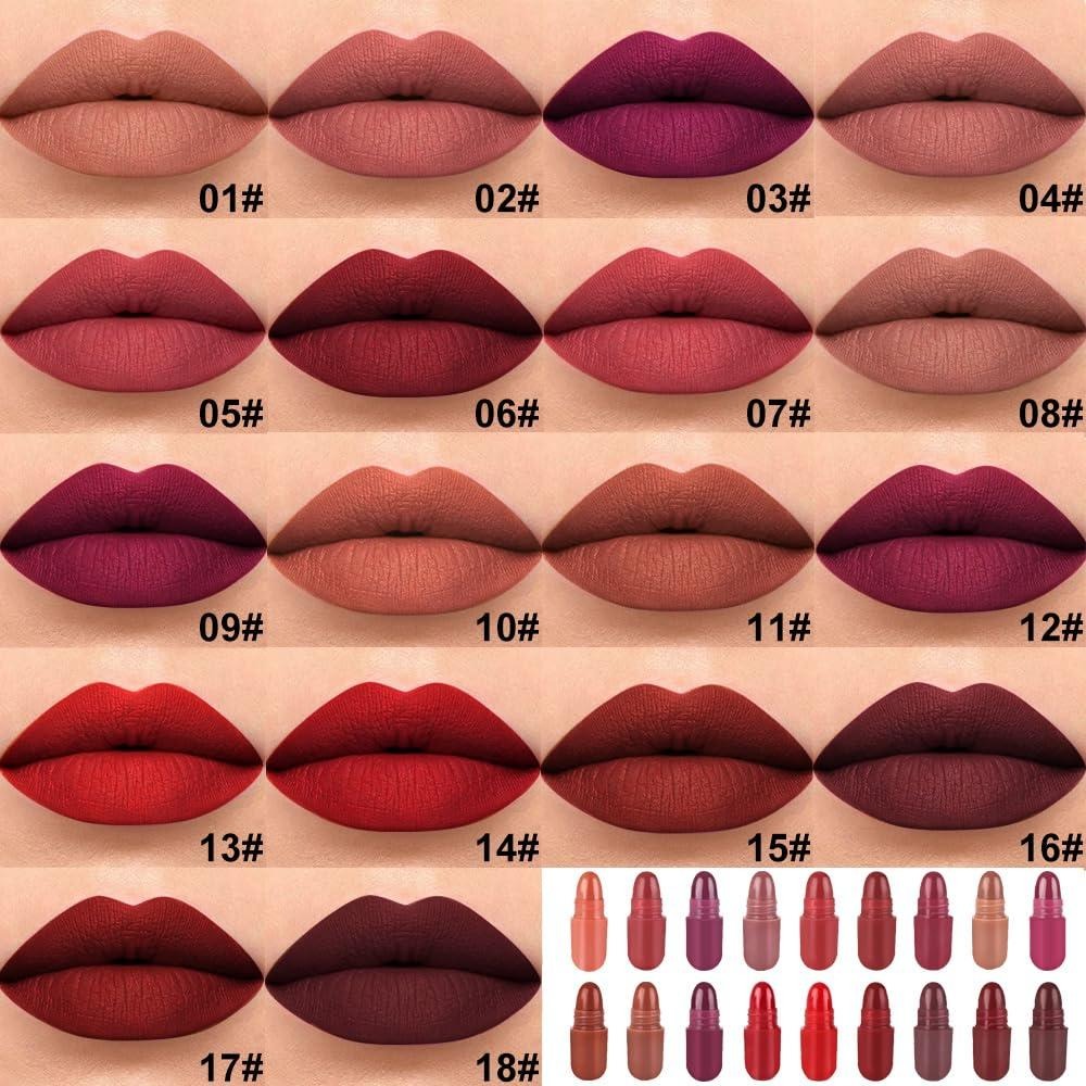 8-Color Capsule Lipstick Set – Silky Smooth Matte Finish Mini Lipstick Pods (Travel Size & Portable)