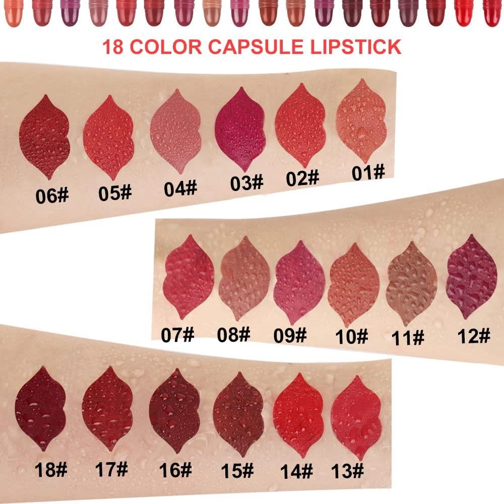 8-Color Capsule Lipstick Set – Silky Smooth Matte Finish Mini Lipstick Pods (Travel Size & Portable)