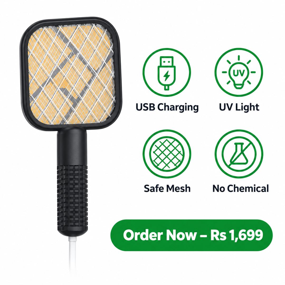 Rechargeable Mosquito Killer Racket – UV Light