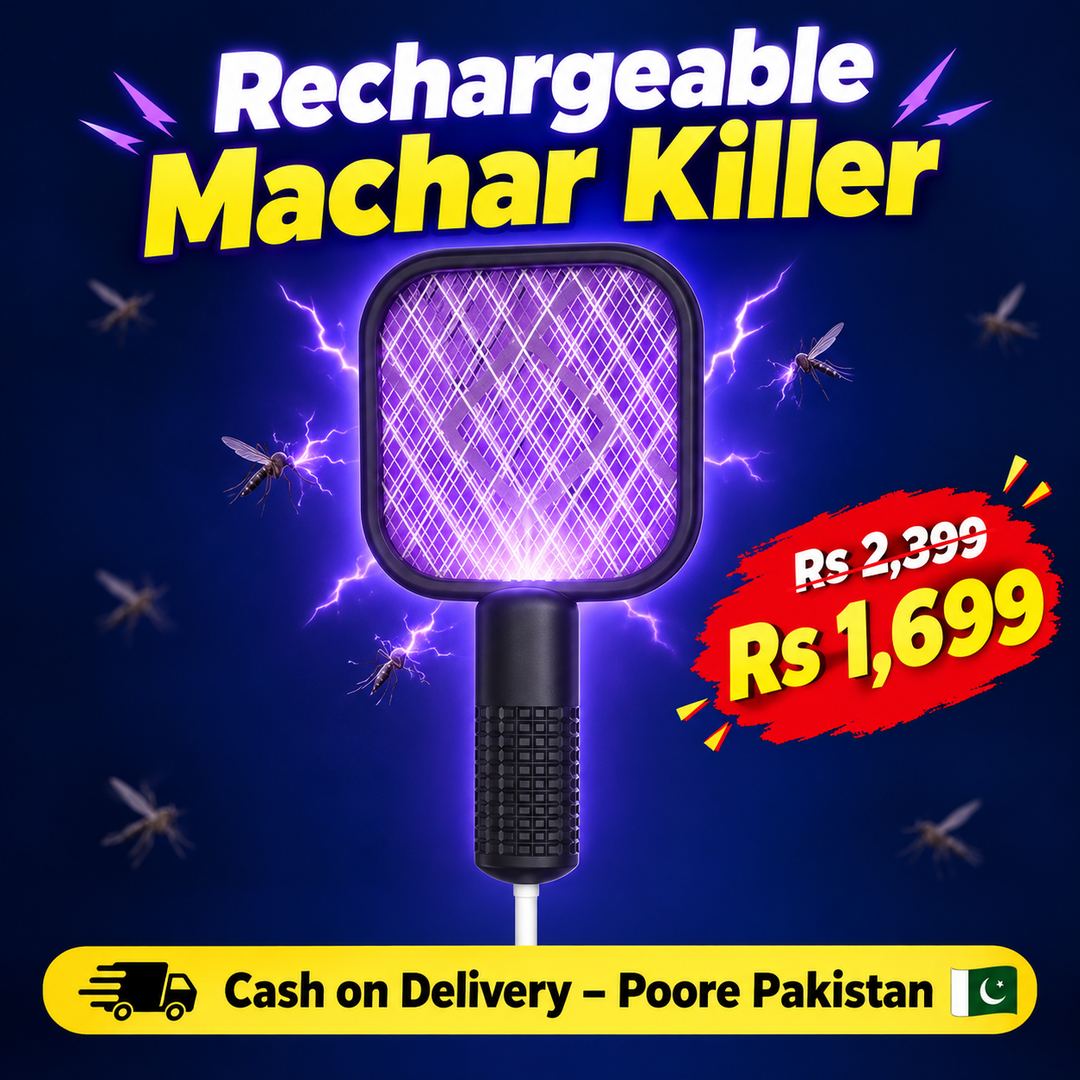 Rechargeable Mosquito Killer Racket – UV Light