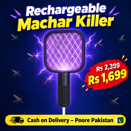 Rechargeable Mosquito Killer Racket – UV Light